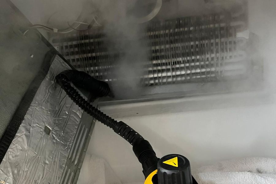 fridge defrost system frozen coils