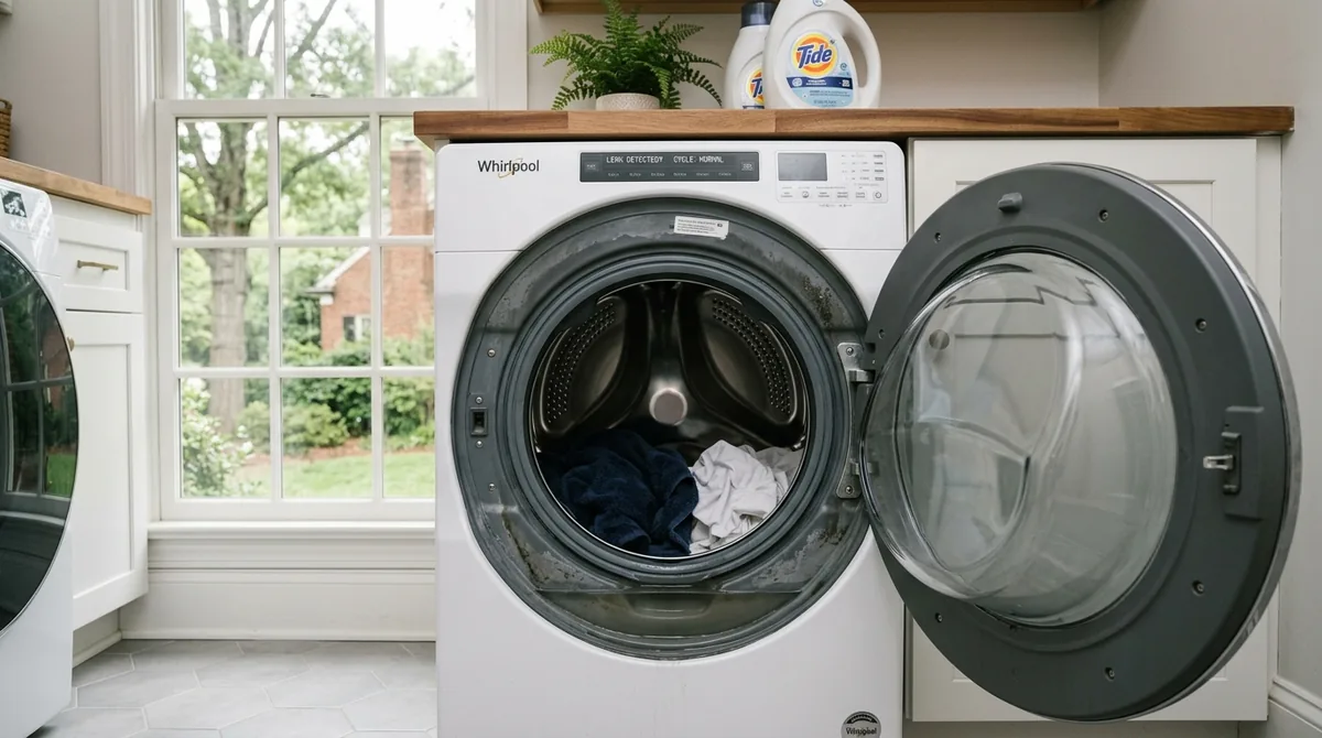 Front load washing machine showing gasket mold issue in Charlotte NC home